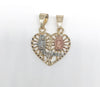 Plated Heart with Virgin Mary Pendant