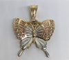 Plated Tri-Gold Butterfly Pendant