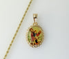 Gold plated 2mm rope braided chain necklace with Archangel Saint Michael pendant.

Gold plated chain rope and braided ne