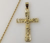 Everyday Wear Men Nugget Design Jesus Crucifix Cross Plated 2mm Rope Braided