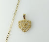 Plated Dainty Heart "My 15" Quince 14K 3mm Cuban Chain Necklace