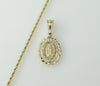 "Mis 15 Años" Virgin Mary Plated 2mm Rope Braided Chain Devotion Necklace