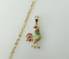 Country Cottagecore Multicolor Dainty Rooster Plated 3mm Star Chain Necklace