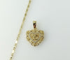 A gold plated 2mm star solid chain necklace with a dainty heart pendant.

A delicate 2mm star chain necklace with a smal