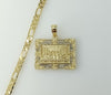 Gold plated figaro chain necklace with Blinged The Last Supper pendant.

Gold plated 5mm figaro chain necklace with Blin