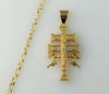 Plated Holy Cross of Caravaca 3mm Star Chain Necklace