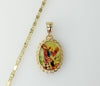 Gold plated archangel Saint Michael star solid chain necklace with chain links.