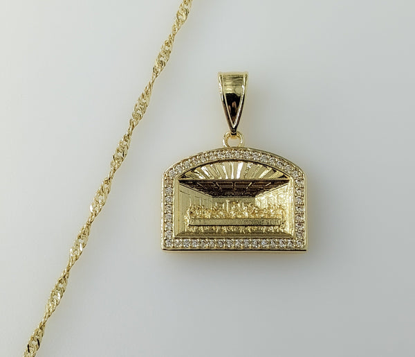Plated Dainty The Last Supper 14K Twist Chain Necklace
