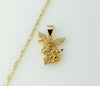 Gold plated Star Chain Necklace with small Archangel Saint Michael pendant.

Gold plated chain necklace featuring small