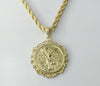 Gold plated double sided braided rope chain necklace with intricate design
Gold plated braided rope chain necklace with