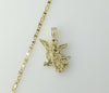 A gold plated mariner anchor chain necklace with a small Archangel Saint Michael pendant.

A gold plated chain necklace