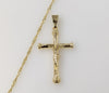 Jesus Crucifix Cross 14K Plated Twist Chain Catholic Necklace