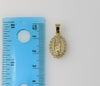 Plated Dainty Letter "C" Virgin Mary Double Pendant 3mm Figaro Chain Necklace