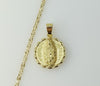 Gold plated Virgin Mary pendant on a 3mm star chain necklace.

Gold plated Virgin Mary charm on a delicate 3mm star chai