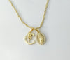 Letter "C" Dainty Our Lady of Guadalupe Double Pendant 14K Twist Chain Necklace