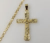 Affordable Men Nugget Design Jesus Crucifix Cross Plated 4mm Star Chain Necklace