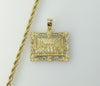 Gold plated rope and braided chain necklace with intricate design element.
