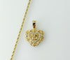 Plated Dainty Heart "My 15" Quince 2mm Rope/Braided Chain Necklace