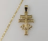 Holy Cross of Caravaca Plated 2.5mm Star Chain Jesus Christ Devotion Necklace