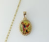 Gold plated Archangel Saint Michael star chain necklace with delicate chain links.
Gold plated Archangel Saint Michael s