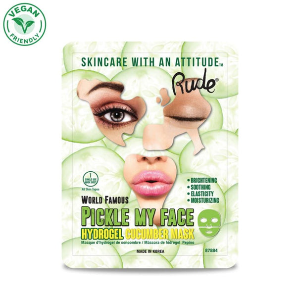 Pickle My Face Hydrogel Cucumber Mask- Rude Cosmetics