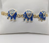 Plated Blue Elephant Bracelet