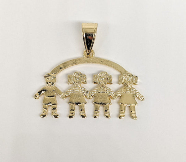 Plated Boy and Three Girls Pendant