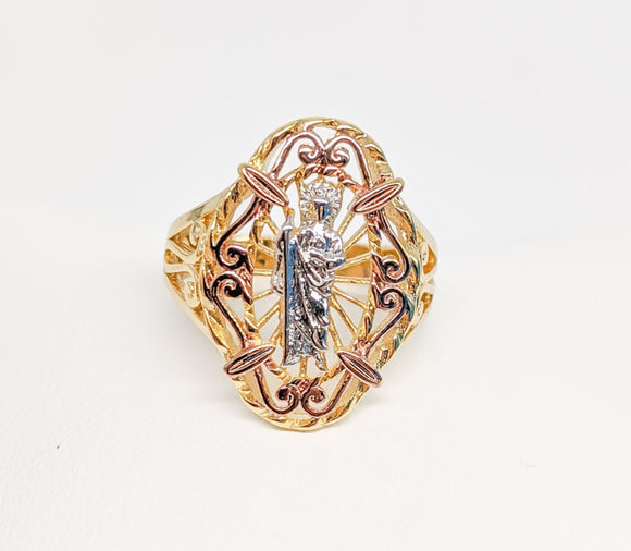 Plated Tri-Color Saint Jude Ring
