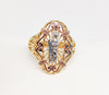 Gold Plated Tri-Color Saint Jude Ring