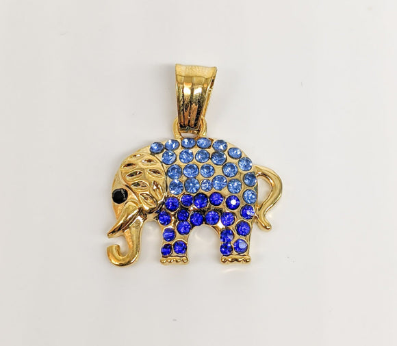 Plated Blue Elephant Pendant