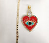 Gold Plated Heart with Eye Pendant and Chain Set
