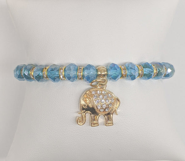 Plated Elephant Beaded Bracelet