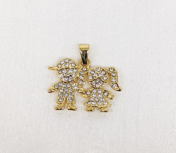 Plated Boy and Girl Pendant