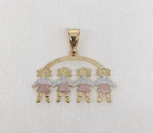 Gold Plated Four Girls Pendant