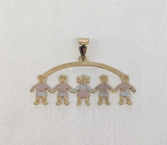 Gold Plated Four Boys and Girl Pendant