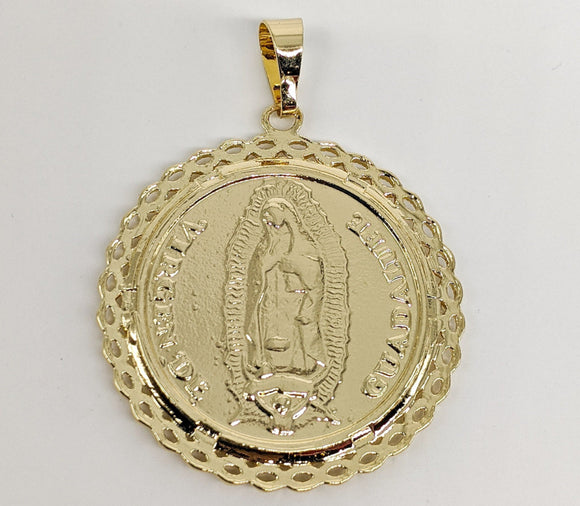 Plated Virgin Mary and Saint Jude Double Side Pendant