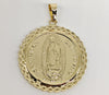 Gold Plated Virgin Mary and Saint Jude Double Side Pendant
