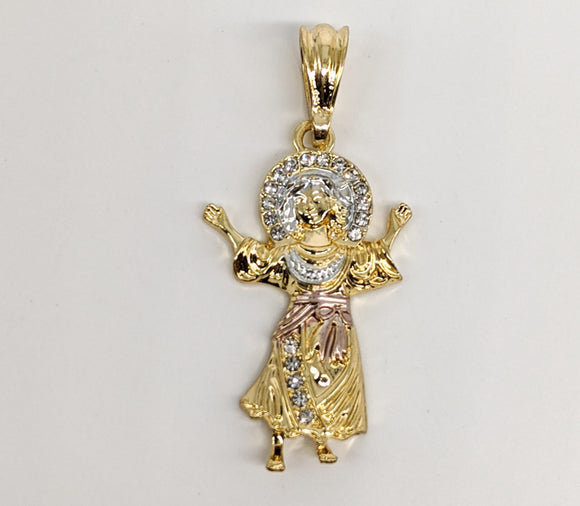 Plated Tri-Gold Divine Child Pendant