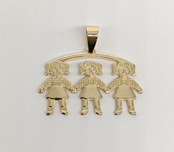 Gold Plated Three Girls Pendant