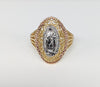 Plated Tri-Color Virgin Mary Ring
