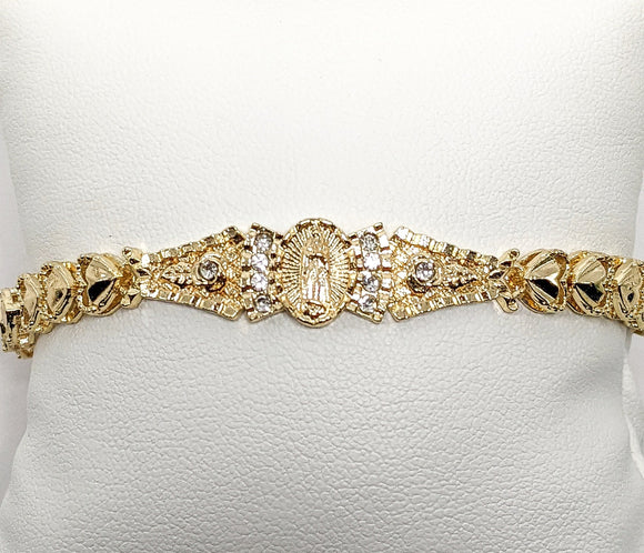 Plated Virgin Mary Adjustable Bracelet