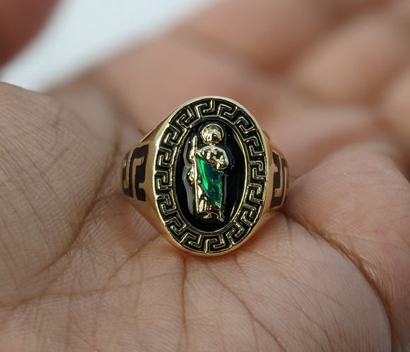 Plated Multicolor Saint Jude Men Adjustable Ring