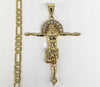 Plated Cross 4mm 14K Diamond Figaro Chain Necklace