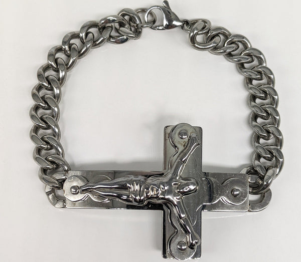 Stainless Steel Silver Cross Bracelet