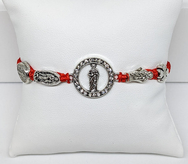 Saint Jude with Virgin Mary and Saint Benedict Rope Bracelet*