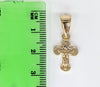 Gold Plated Mini Cross Pendant and Cuban Chain Set