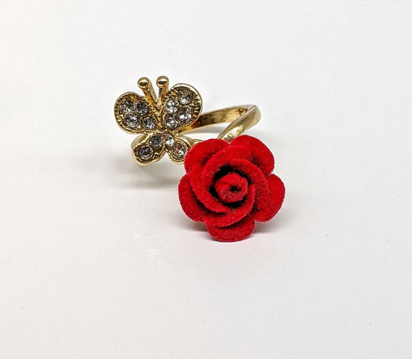 Plated Butterfly Rose Ring