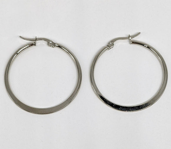 Stainless Steel Silver Hoop Earring