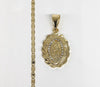 Plated Quince Virgin Mary Pendant and Chain Set