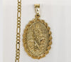 Plated Saint Jude Pendant and Figaro Chain Set*